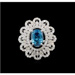 18KT White Gold 3.73ct Sapphire and Diamond Ring