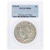 Image 1 : 1934-D $1 Peace Silver Dollar Coin PCGS MS63