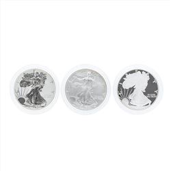 2006 (3) Coin $1 American Silver Eagle 20th Anniversary Silver Coin Set