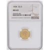 Image 1 : 1904 $2 1/2 Liberty Head Quarter Eagle Gold Coin NGC MS63
