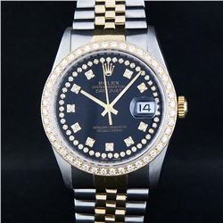 Rolex 14KT Two Tone Gold 1.00ctw Diamond Datejust Mens Wristwatch