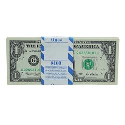 Pack of (100) Consecutive 2001 $1 Federal Reserve STAR Notes Chicago