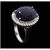 Image 4 : 14KT White Gold 11.49ct Sapphire and Diamond Ring