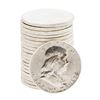 Image 1 : Roll of (20) 1963 Brilliant Uncirculated Franklin Half Dollar Coins