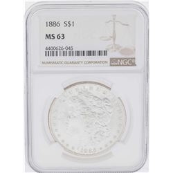 1886 $1 Morgan Silver Dollar Coin NGC MS63