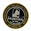 Image 2 : .999 Silver Golden Gate Las Vegas, NV $10 Limited Edition Casino Gaming Token