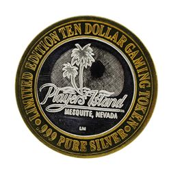 .999 Silver Players Island Mesquite, Nevada $10 Limited Edition Casino Gaming To