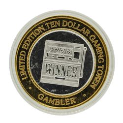 .999 Silver Gambler Hotel & Casino Reno, NV $10 Limited Edition Casino Gaming To