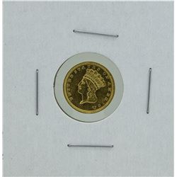 1862 $1 Indian Princess Head Gold Dollar Coin