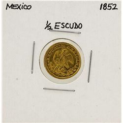 1852 Mexico 1/2 Escudo Gold Coin