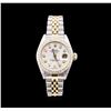 Image 1 : Ladies Two Tone Rolex Datejust Watch with Diamond Dial & Bezel