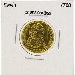 1788 Carlos III Spanish 2 Escudos Gold Coin