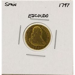 1797 Charles IV Spanish Escudo Gold Coin
