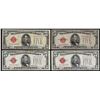 Image 1 : Lot of (4) 1928C $5 Legal Tender Red Seal Notes