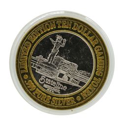 .999 Silver Stateline Wendover, Nevada $10 Limited Edition Casino Gaming Token