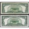 Image 2 : Lot of (2) 1934D $5 Silver Certificate Notes