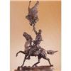 Image 1 : Frederick Remington "Buffalo Signal" Pure Bronze Sculpture Handmade in the USA 117"x10"x5"