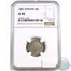 Image 1 : Straits Settlements; 1883 10-cent NGC Certified XF-45