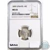 Image 1 : Straits Settlements; 1899 10-cent NGC Certified MS-65. Tied for 2nd finest, with population of 9, an