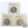 Image 1 : 50-cent Newfoundland 1874 ICCS Certified F-12, 1899 Narrow 9's VF-20 & 1909 VF-30. 3pcs