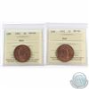 Image 1 : 1-cent 1901 & 1902 ICCS Certified MS-64 Red. 2pcs