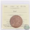 Image 1 : 1-cent 1901 ICCS Certified MS-64 Red