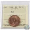 Image 1 : 1-cent 1912 ICCS Certified MS-65 Red