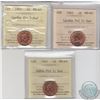 Image 1 : 1-cent 1965 Large Beads Blunt 5, Large Beads Pointed 5 & Small Beads Pointed 5 ICCS Certified MS-65 