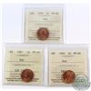 Image 1 : 1-cent 1978, 1981, & 1982 ICCS Certified MS-66 Red. 3pcs.