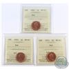 Image 1 : 1-cent 2001, 2002, & 2003 ICCS Certified MS-67 Red. 3pcs.
