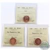 Image 1 : 1-cent 2008, 2009 Non Mag., 2011 Mag., ICCS Certified MS-67 Red. 3pcs.