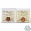 Image 1 : 1-cent 2009 Magnetic & 2009 Non Magnetic ICCS Certified MS-67 Red. 2pcs.