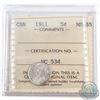 Image 1 : 5-cent 1911 ICCS Certified MS-65. Near full white coin with hints of Golden toning. Coin comes in ol