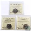 Image 1 : 5-cent 1990, 1992 Numismatic BU & 1995 ICCS Certified MS-66. 3pcs