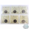 Image 1 : 5-cent 2002P, 2003P New Effigy, 2003P, 2004P, 2005P, 2005P VE Day ICCS Certified MS-66. 6pcs.