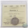 Image 1 : 10-cent 1885 Obverse 4 ICCS Certified VF-30