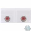 Image 2 : 25-cent 2x 2015 Poppy Colour ICCS Certified MS-66. 2pcs.