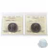 Image 1 : 50-cent 1982 LgeBds Type 1 & 1982 SmBds Type 2 ICCS Certified MS-65. 2pcs