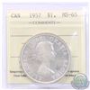 Image 1 : Silver $1 1957 ICCS Certified MS-65. Tied for the highest grade by ICCS. A lustrous coin with light 