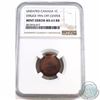 Image 1 : Canada 1-cent Undated Struck 95% Off Center Mint Error NGC Certified MS-63 Red Brown