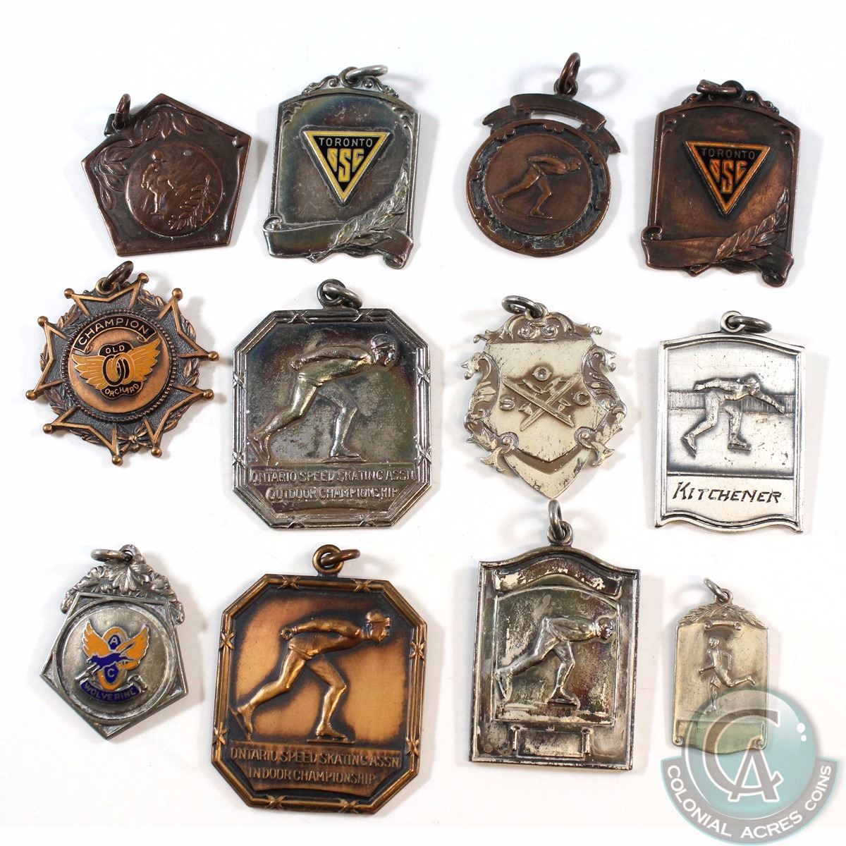 Estate lot of 12x vintage Sport medals. You will receive the following medals Old Orchard Champion