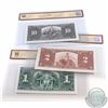 Image 2 : Group Lot of three 1937 Bank of Canada Banknotes BCS Certified AU-50. Included is a $1, $2 and $10. 