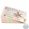 Image 1 : BC-55c-i. 100 Consecutive 1986 Bank of Canada $2, Bonin-Thiessen, S/N: EGT4195000-5099 mostly in UNC