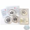 Image 1 : RCM Lot: 4x Canada $5 Fine Silver Proof Privy Maple Leafs in Capsules. You will receive 1998 Titanic