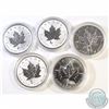 Image 1 : RCM Lot: 5x Canada $5 Fine Silver Privy Maple Leafs in Capsules. You will receive 2000 Fireworks, 20