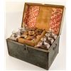 Image 1 : Early Glass Traveling Box with Bottles & Etched Glasses