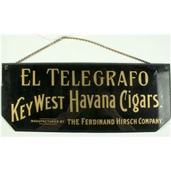 El Telegrafo Havana Cigars Reverse Glass Sign