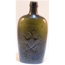 Liberty Eagle, Willington Glass, Slope Top Whisky Flask