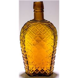 Amber Wheat Sheaf Whiskey Flask