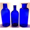 Image 1 : 3 Large Cobalt Bottles